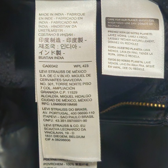 LEVIS Pants Womens‎ 12 70s High Flare W32 L32 Black Faux Leather Retro Wide Leg - Picture 4 of 9